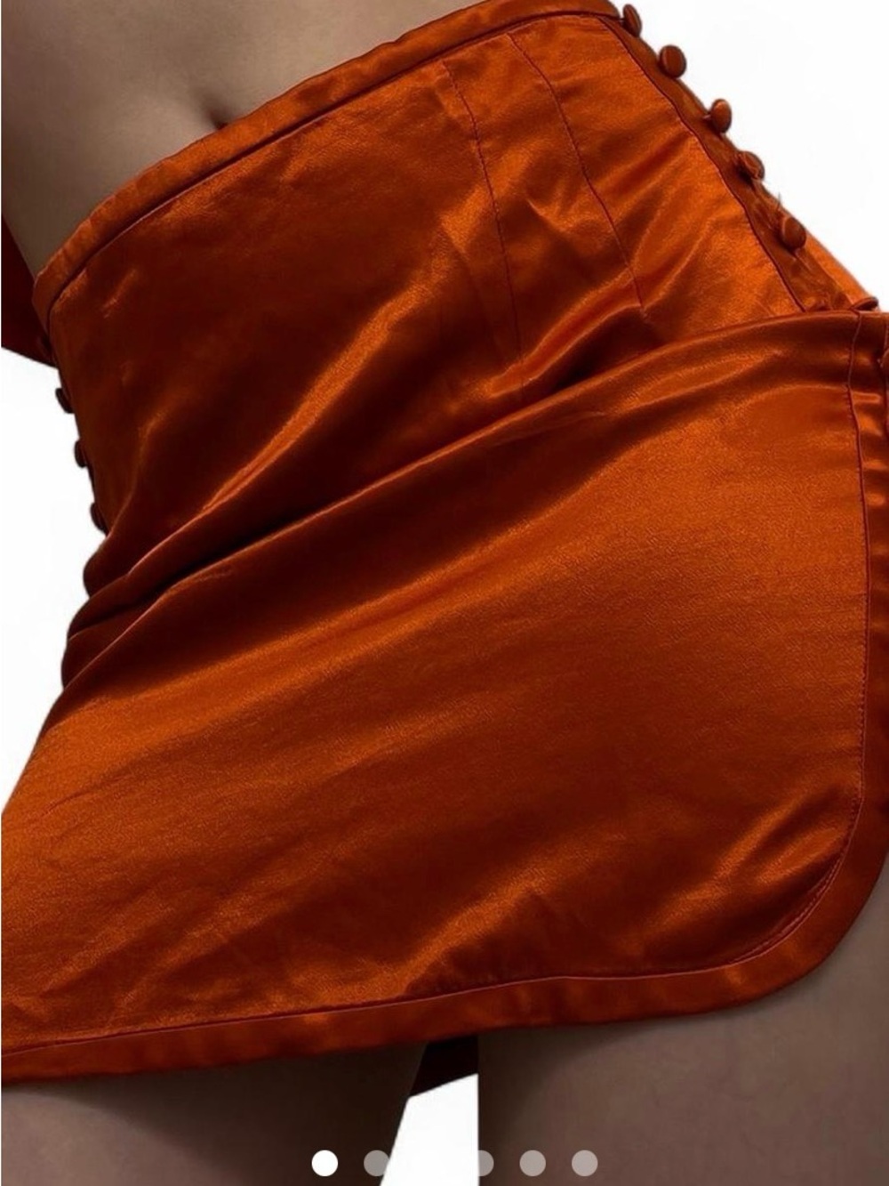 Zara Satin Mini Skirt in Burnt Orange with tags
